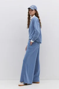 No Matter What Women's Wide Leg Sweatpants with Pockets Cotton 2 Threads Comfortable Cut - Image 4
