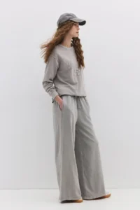 No Matter What Women's Wide Leg Sweatpants with Pockets Cotton 2 Threads Comfortable Cut - Image 4