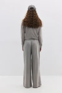 No Matter What Women's Wide Leg Sweatpants with Pockets Cotton 2 Threads Comfortable Cut - Image 5