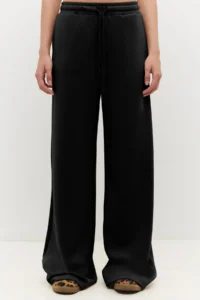 No Matter What Women's Wide Leg Sweatpants Elastic Waist Lace Up Modal Blend - Image 4