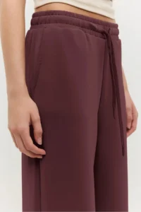 No Matter What Women's Wide Leg Sweatpants Elastic Waist Lace Up Modal Blend - Image 2