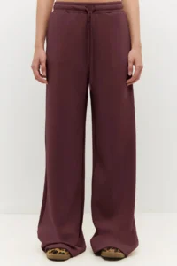 No Matter What Women's Wide Leg Sweatpants Elastic Waist Lace Up Modal Blend - Image 4