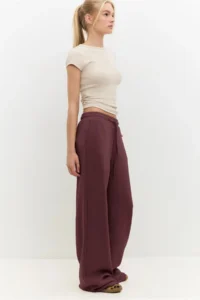 No Matter What Women's Wide Leg Sweatpants Elastic Waist Lace Up Modal Blend - Image 5