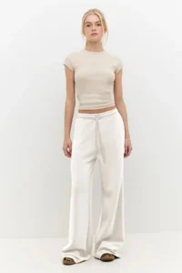 No Matter What Women's Wide Leg Sweatpants Elastic Waist Lace Up Modal Blend