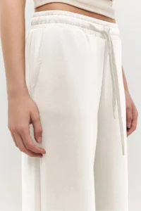 No Matter What Women's Wide Leg Sweatpants Elastic Waist Lace Up Modal Blend - Image 2