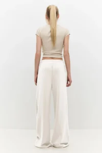 No Matter What Women's Wide Leg Sweatpants Elastic Waist Lace Up Modal Blend - Image 6
