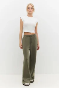 No Matter What Women's Wide Leg Sweatpants Elastic Waist Lace Up Modal Blend