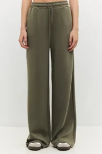 No Matter What Women's Wide Leg Sweatpants Elastic Waist Lace Up Modal Blend - Image 5
