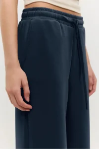 No Matter What Women's Wide Leg Sweatpants Elastic Waist Lace Up Modal Blend - Image 5