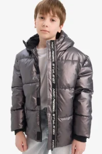 DeFacto Warm Water Repellent Hooded Fleece Lined Puffer Coat Boy