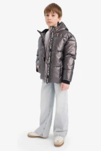 DeFacto Warm Water Repellent Hooded Fleece Lined Puffer Coat Boy - Image 2