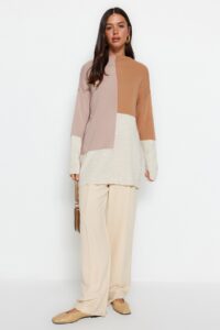 Trendyol Modest Stone Color Bloklu High Neck Knitwear Sweater - Image 2