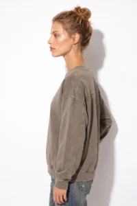 No Matter What Women's Oversize Sweatshirt Faded Effect Washed Crew Neck 100% Cotton - Image 4