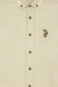 US Polo Assn. Boys' Dark Khaki Long Sleeve Basic Shirt - Image 3