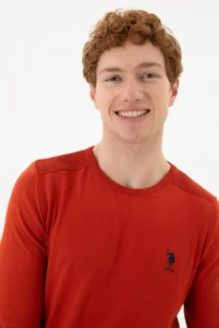 US Polo Assn. Men Brick Red Crew Neck Sweater - Image 2