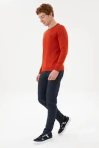 US Polo Assn. Men Brick Red Crew Neck Sweater - Image 4