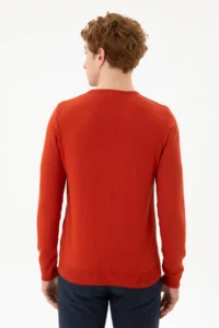 US Polo Assn. Men Brick Red Crew Neck Sweater - Image 5