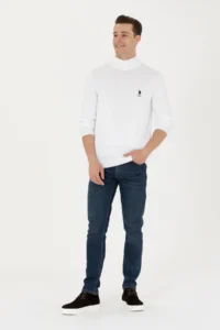 US Polo Assn. Men WHITE Turtleneck Sweater - Image 4