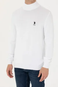 US Polo Assn. Men WHITE Turtleneck Sweater - Image 6