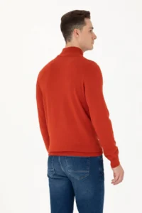 US Polo Assn. Men Brick Red Turtleneck Sweater - Image 5