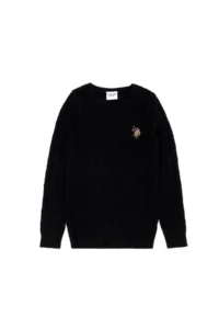 US Polo Assn. Boys' Black Basic Crew Neck Sweater
