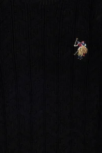 US Polo Assn. Boys' Black Basic Crew Neck Sweater - Image 3