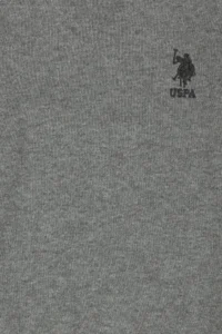 US Polo Assn. Boys' Gray Melange Crew Neck Basic Sweater - Image 3