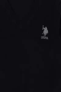 US Polo Assn. Boys' Black V-neck Basic Sweater - Image 3