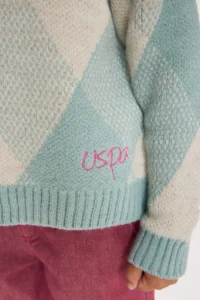 US Polo Assn. Girls' MINT Crew Neck Sweater - Image 6
