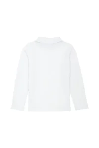 US Polo Assn. Girls' WHITE Polo Shirt Collar Basic Sweatshirt - Image 3