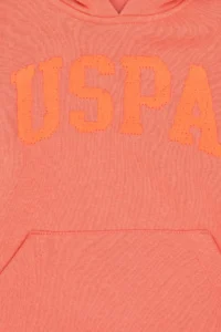 US Polo Assn. Girls' Pomegranate Blossom Hooded Basic Sweatshirt - Image 3