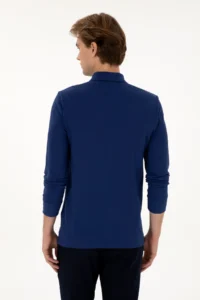 US Polo Assn. Men Regular Fit Polo Shirt Collar Indigo Basic Sweatshirt - Image 5