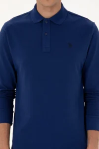 US Polo Assn. Men Regular Fit Polo Shirt Collar Indigo Basic Sweatshirt - Image 6