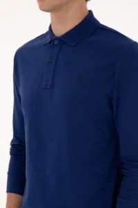 US Polo Assn. Men Regular Fit Polo Shirt Collar Indigo Basic Sweatshirt - Image 7