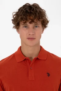 US Polo Assn. Men Regular Fit Polo Shirt Collar Brick Red Basic Sweatshirt - Image 2