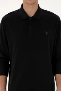 US Polo Assn. Men Regular Fit Polo Shirt Collar Black Basic Sweatshirt - Image 6