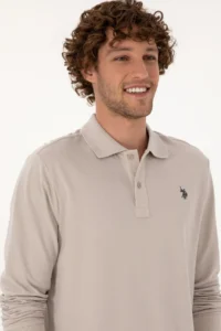 US Polo Assn. Men Regular Fit Polo Shirt Collar Stone Basic Sweatshirt - Image 2