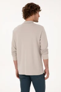 US Polo Assn. Men Regular Fit Polo Shirt Collar Stone Basic Sweatshirt - Image 5
