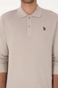 US Polo Assn. Men Regular Fit Polo Shirt Collar Stone Basic Sweatshirt - Image 6
