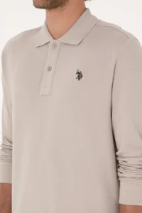 US Polo Assn. Men Regular Fit Polo Shirt Collar Stone Basic Sweatshirt - Image 7