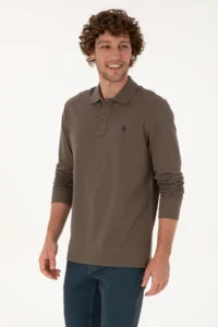 US Polo Assn. Men Regular Fit Polo Shirt Collar Mink Basic Sweatshirt - Image 3