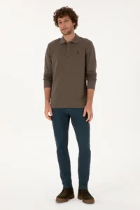 US Polo Assn. Men Regular Fit Polo Shirt Collar Mink Basic Sweatshirt - Image 4