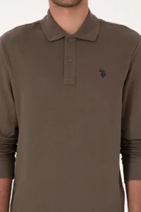 US Polo Assn. Men Regular Fit Polo Shirt Collar Mink Basic Sweatshirt - Image 6