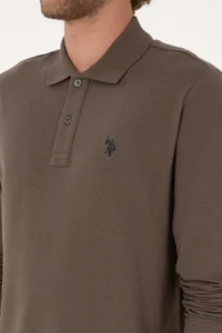 US Polo Assn. Men Regular Fit Polo Shirt Collar Mink Basic Sweatshirt - Image 7