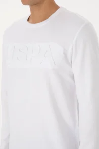 US Polo Assn. Men Regular Fit Crew Neck WHITE Basic Sweatshirt - Image 7
