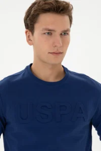 US Polo Assn. Men Regular Fit Crew Neck Indigo Basic Sweatshirt - Image 2