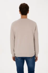 US Polo Assn. Men Regular Fit Crew Neck Stone Basic Sweatshirt - Image 5