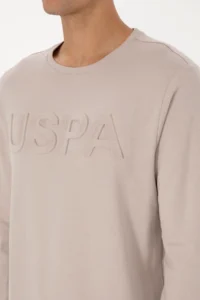 US Polo Assn. Men Regular Fit Crew Neck Stone Basic Sweatshirt - Image 7