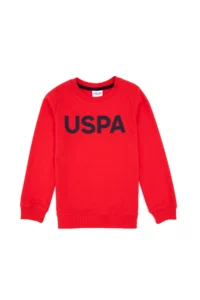US Polo Assn. Boys' Red Basic Crew Neck Sweatshirt