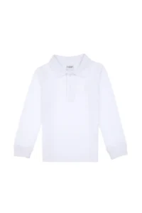 US Polo Assn. Boys' WHITE Basic Polo Shirt Collar Sweatshirt - Image 2